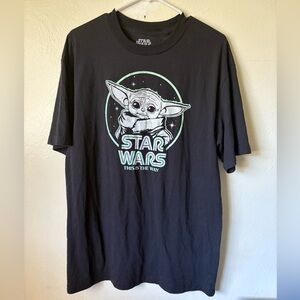 Star Wars Black T-Shirt With Baby Yoda Design